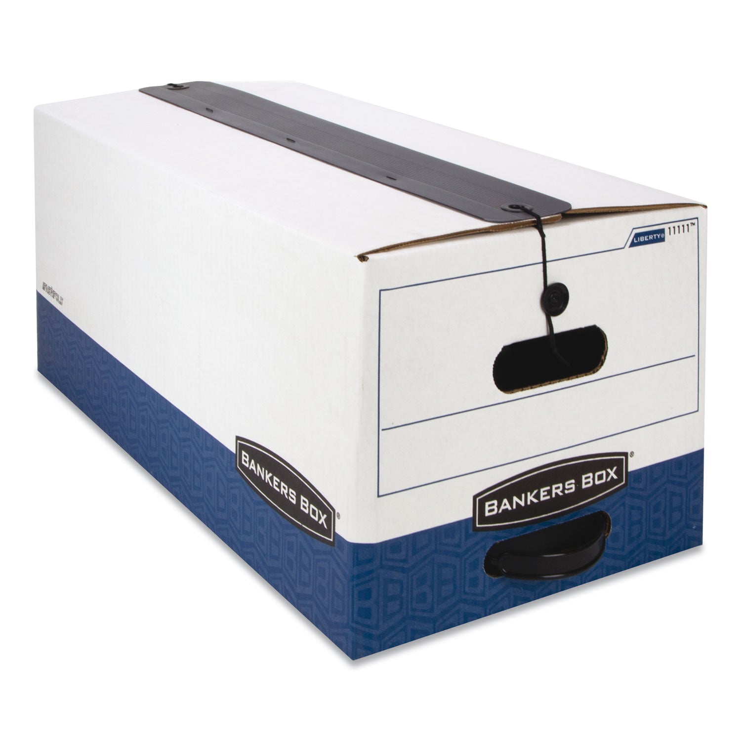 LIBERTY Plus Heavy-Duty Strength Storage Boxes, Legal Files, 15.25" x 24.13" x 10.75", White/Blue, 12/Carton - 