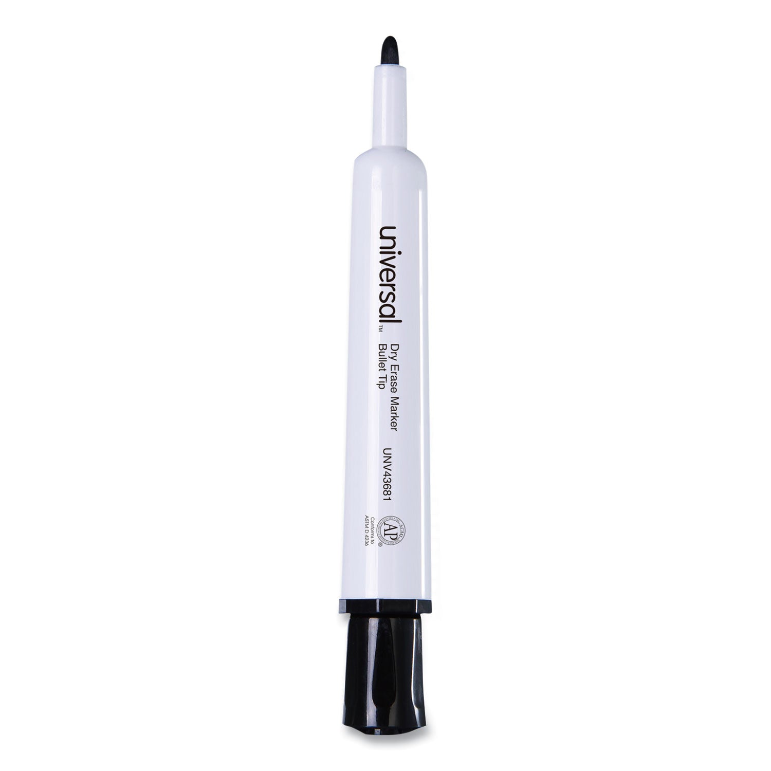 Dry Erase Marker, Medium Bullet Tip, Black, Dozen - 