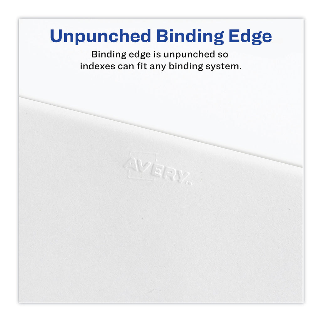 Preprinted Legal Exhibit Side Tab Index Dividers, Avery Style, 10-Tab, 57, 11 x 8.5, White, 25/Pack, (1057)