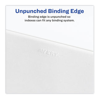 Preprinted Legal Exhibit Side Tab Index Dividers, Avery Style, 10-Tab, 75, 11 x 8.5, White, 25/Pack, (1075) - 