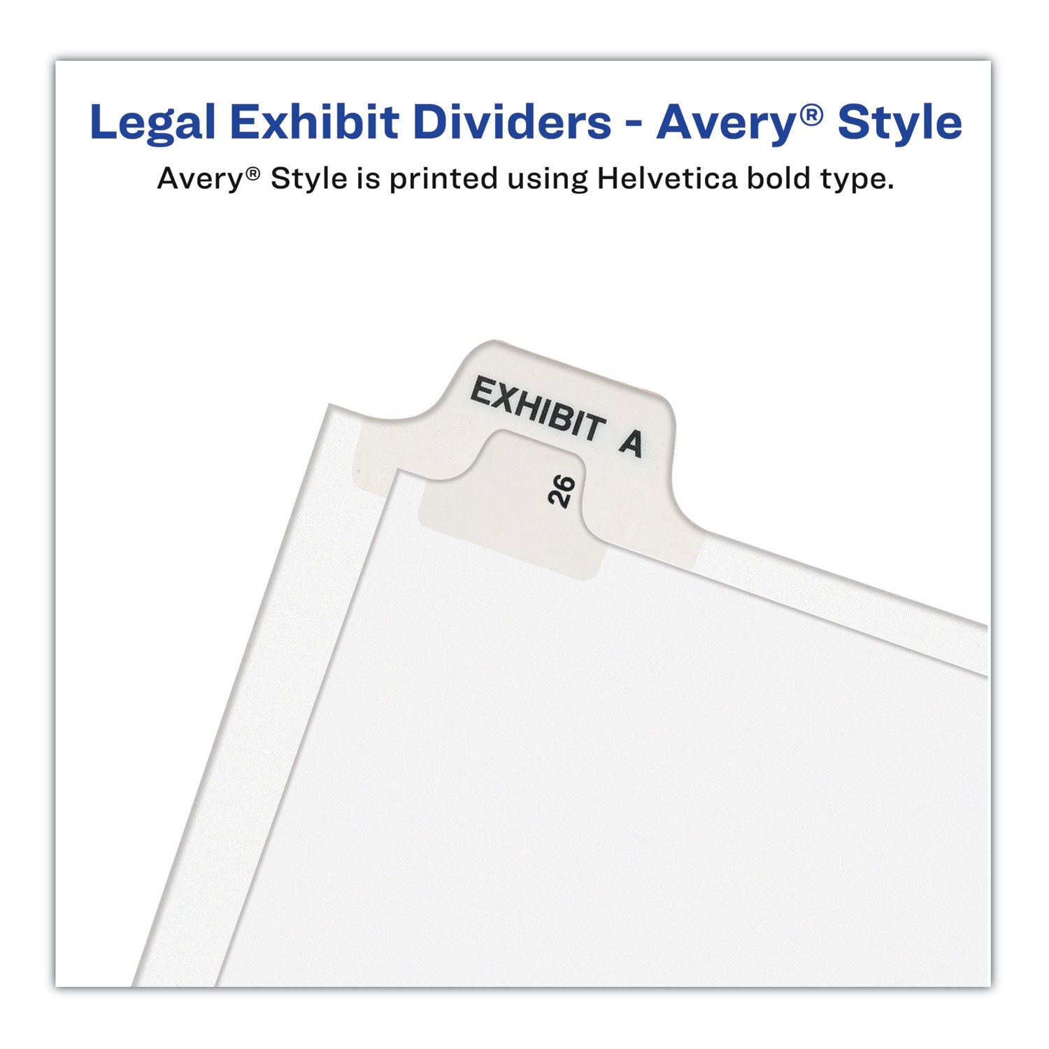 Preprinted Legal Exhibit Side Tab Index Dividers, Avery Style, 26-Tab, 1 to 25, 14 x 8.5, White, 1 Set - 