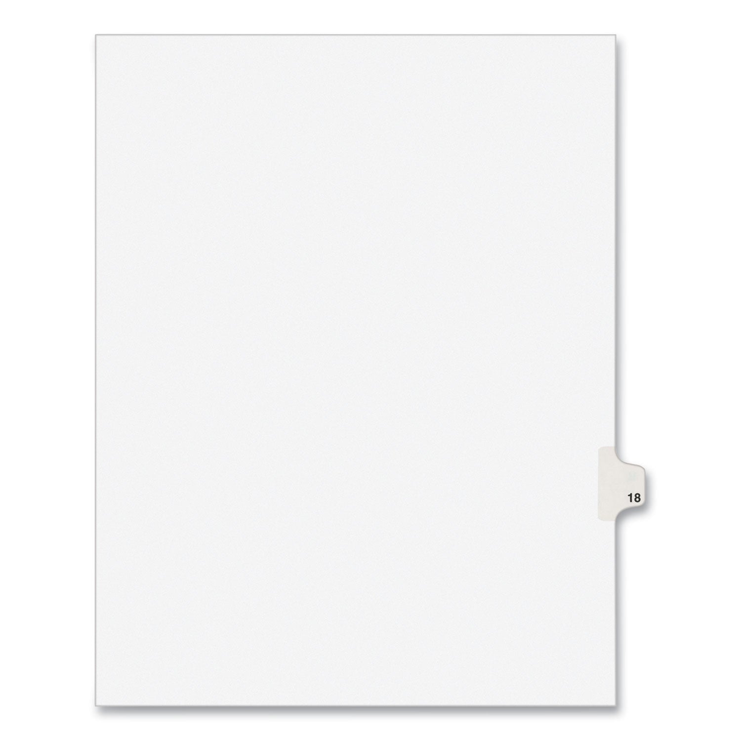 Preprinted Legal Exhibit Side Tab Index Dividers, Avery Style, 10-Tab, 18, 11 x 8.5, White, 25/Pack, (1018) - 