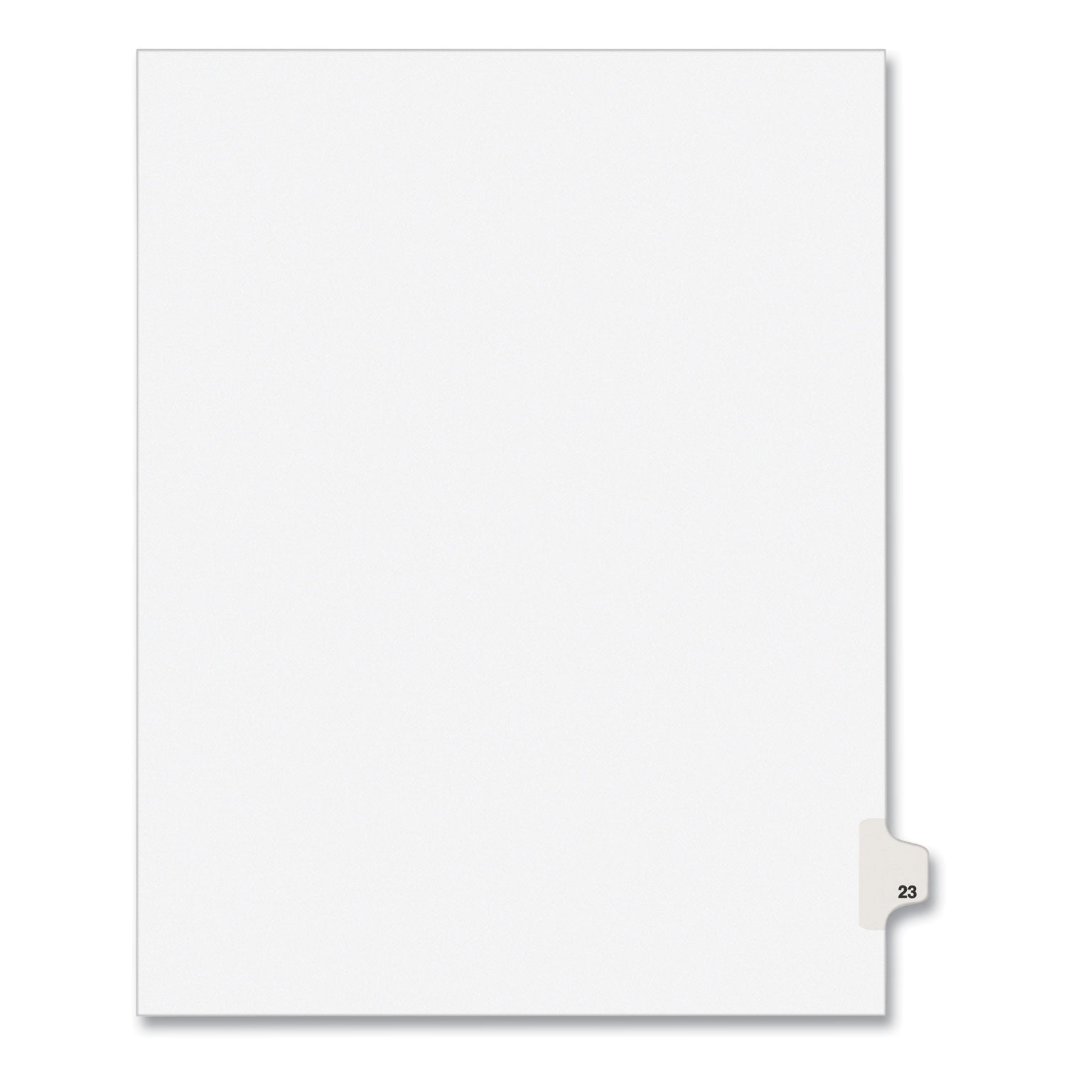 Preprinted Legal Exhibit Side Tab Index Dividers, Avery Style, 10-Tab, 23, 11 x 8.5, White, 25/Pack, (1023) - 