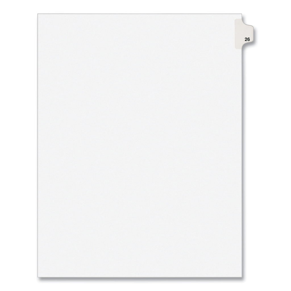 Preprinted Legal Exhibit Side Tab Index Dividers, Avery Style, 10-Tab, 26, 11 x 8.5, White, 25/Pack, (1026) - 