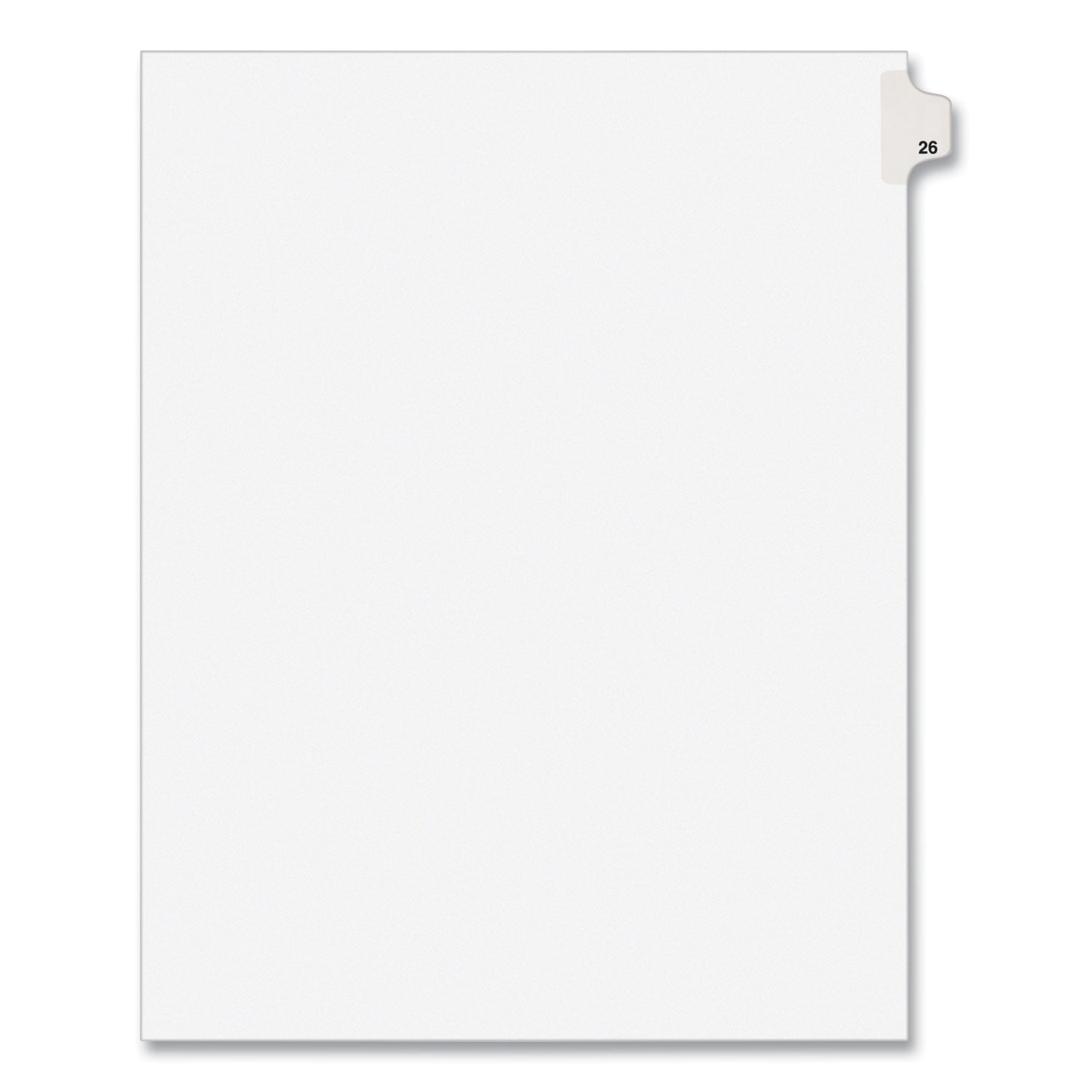 Preprinted Legal Exhibit Side Tab Index Dividers, Avery Style, 10-Tab, 26, 11 x 8.5, White, 25/Pack, (1026) - 