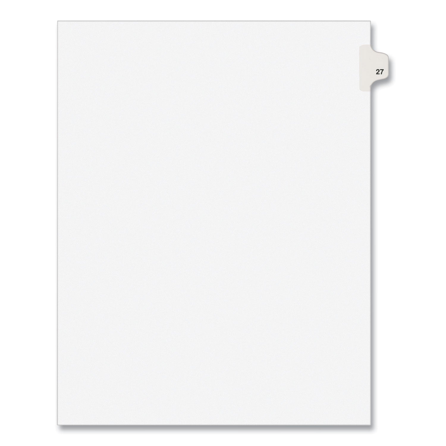 Preprinted Legal Exhibit Side Tab Index Dividers, Avery Style, 10-Tab, 27, 11 x 8.5, White, 25/Pack, (1027) - 