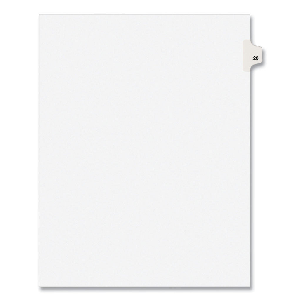 Preprinted Legal Exhibit Side Tab Index Dividers, Avery Style, 10-Tab, 28, 11 x 8.5, White, 25/Pack, (1028) - 