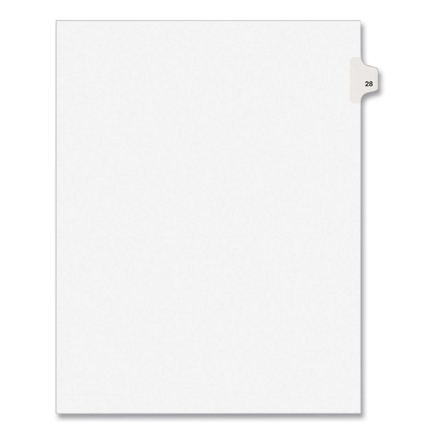 Preprinted Legal Exhibit Side Tab Index Dividers, Avery Style, 10-Tab, 28, 11 x 8.5, White, 25/Pack, (1028) - 