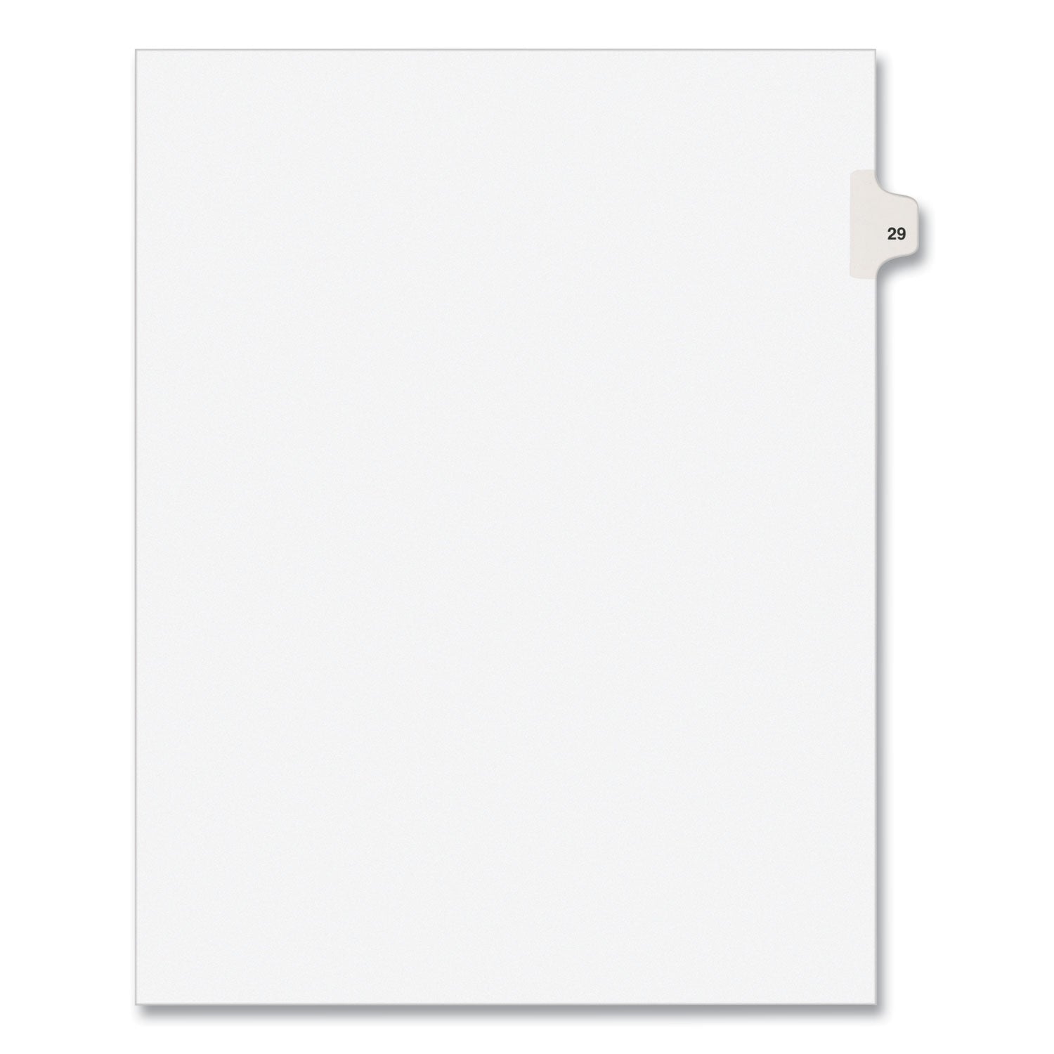 Preprinted Legal Exhibit Side Tab Index Dividers, Avery Style, 10-Tab, 29, 11 x 8.5, White, 25/Pack - 