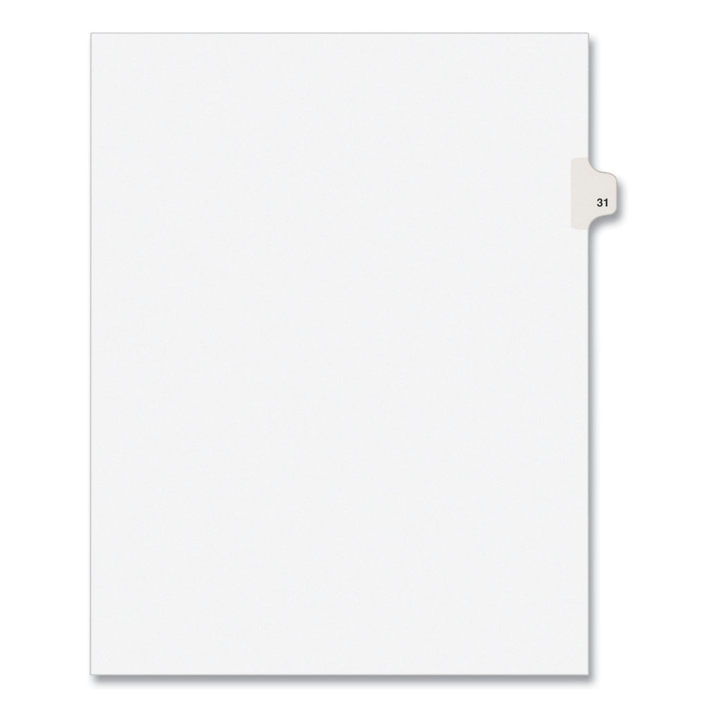 Preprinted Legal Exhibit Side Tab Index Dividers, Avery Style, 10-Tab, 31, 11 x 8.5, White, 25/Pack, (1031) - 