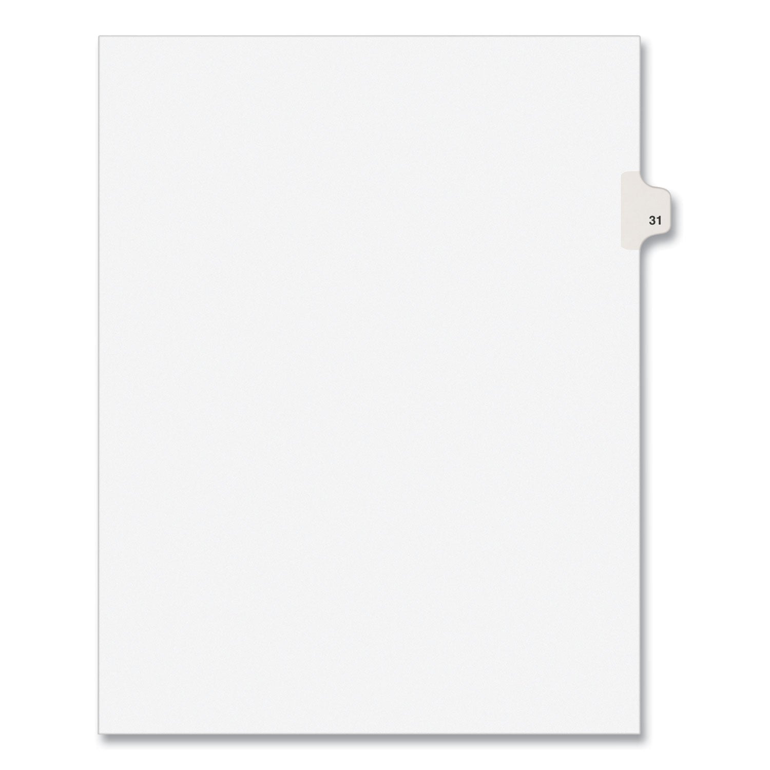 Preprinted Legal Exhibit Side Tab Index Dividers, Avery Style, 10-Tab, 31, 11 x 8.5, White, 25/Pack, (1031) - 