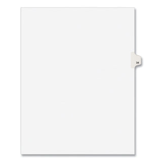 Preprinted Legal Exhibit Side Tab Index Dividers, Avery Style, 10-Tab, 34, 11 x 8.5, White, 25/Pack, (1034) - 