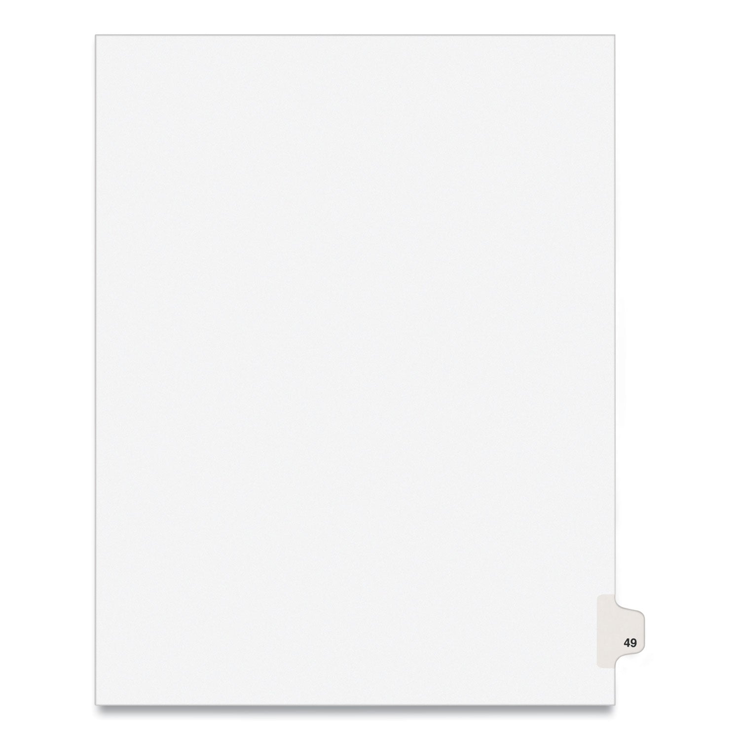 Preprinted Legal Exhibit Side Tab Index Dividers, Avery Style, 10-Tab, 49, 11 x 8.5, White, 25/Pack, (1049) - 