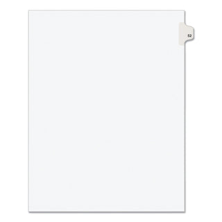Preprinted Legal Exhibit Side Tab Index Dividers, Avery Style, 10-Tab, 52, 11 x 8.5, White, 25/Pack, (1052)