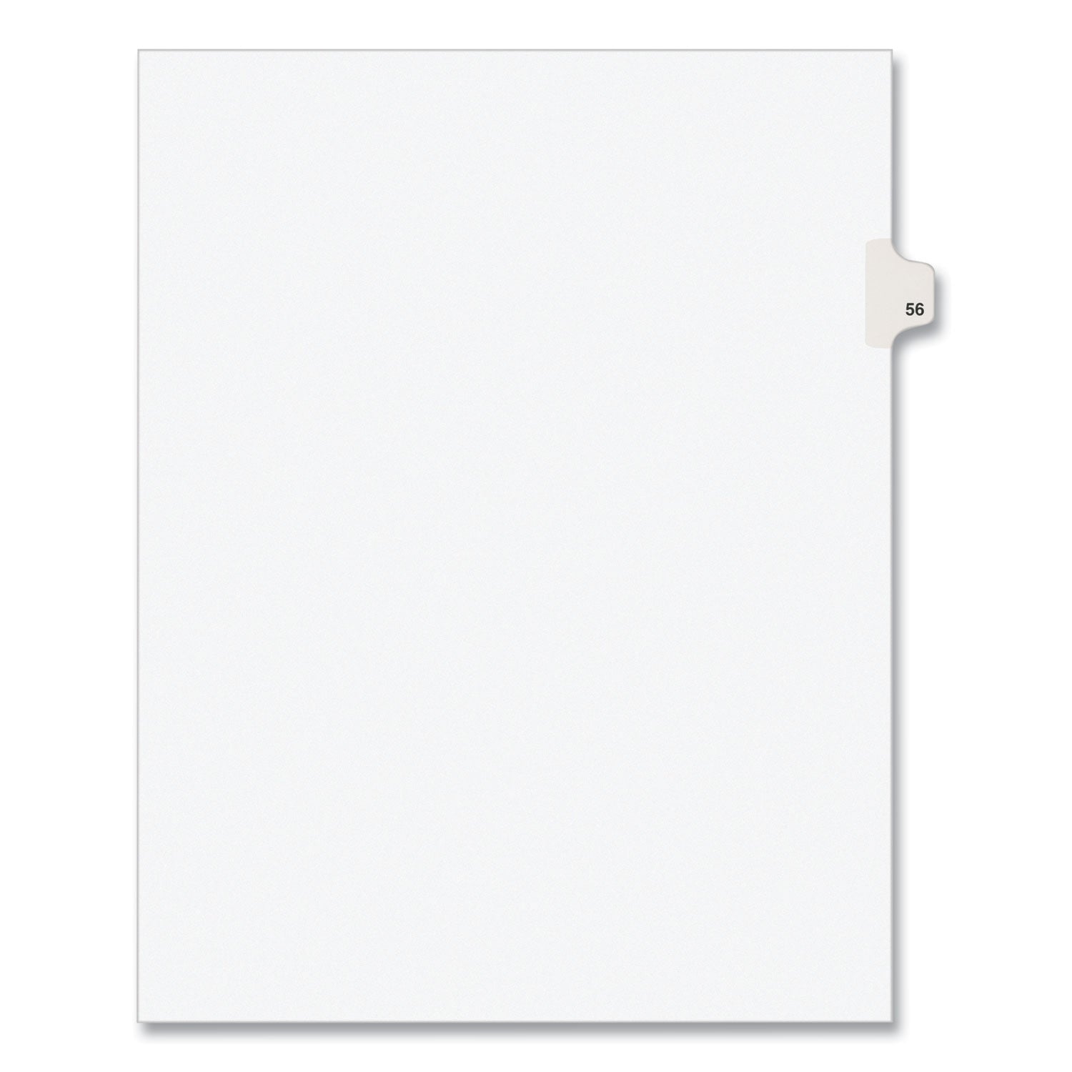 Preprinted Legal Exhibit Side Tab Index Dividers, Avery Style, 10-Tab, 56, 11 x 8.5, White, 25/Pack, (1056) - 