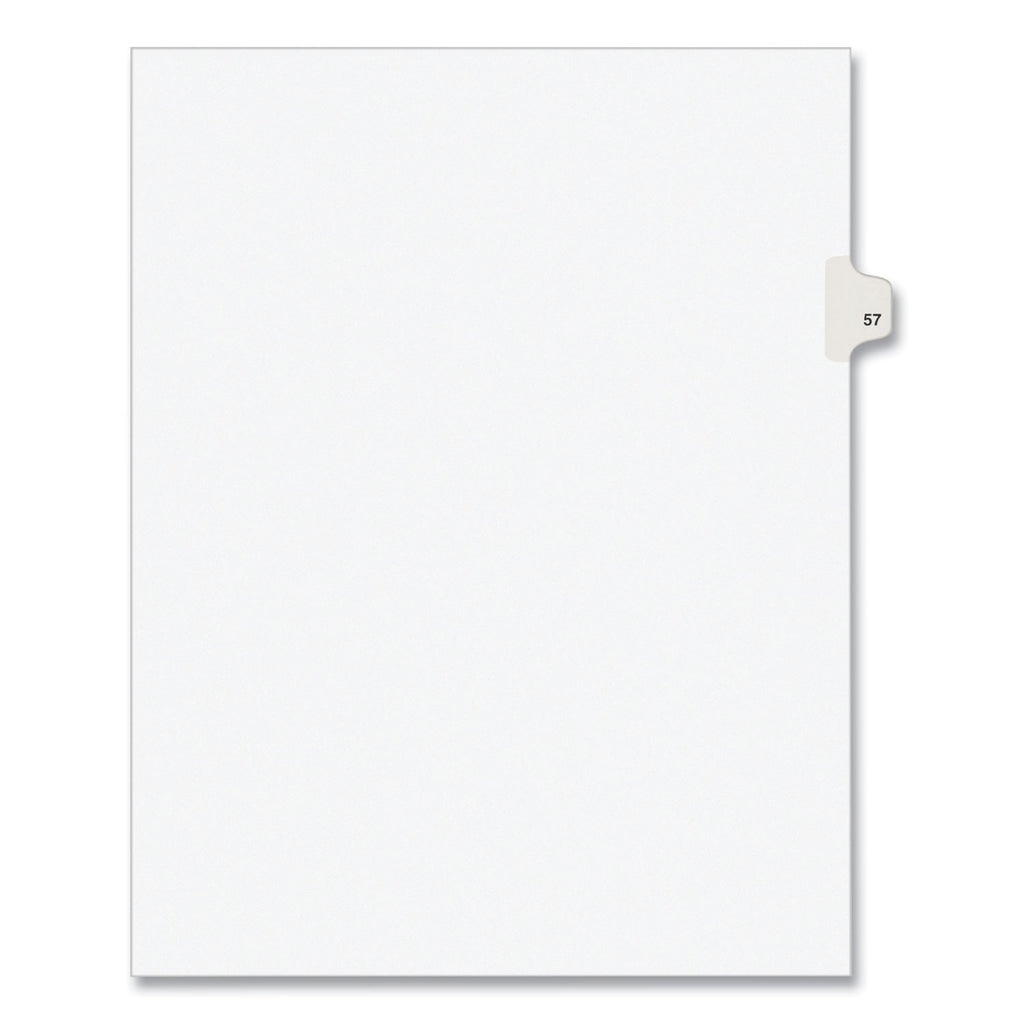 Preprinted Legal Exhibit Side Tab Index Dividers, Avery Style, 10-Tab, 57, 11 x 8.5, White, 25/Pack, (1057)