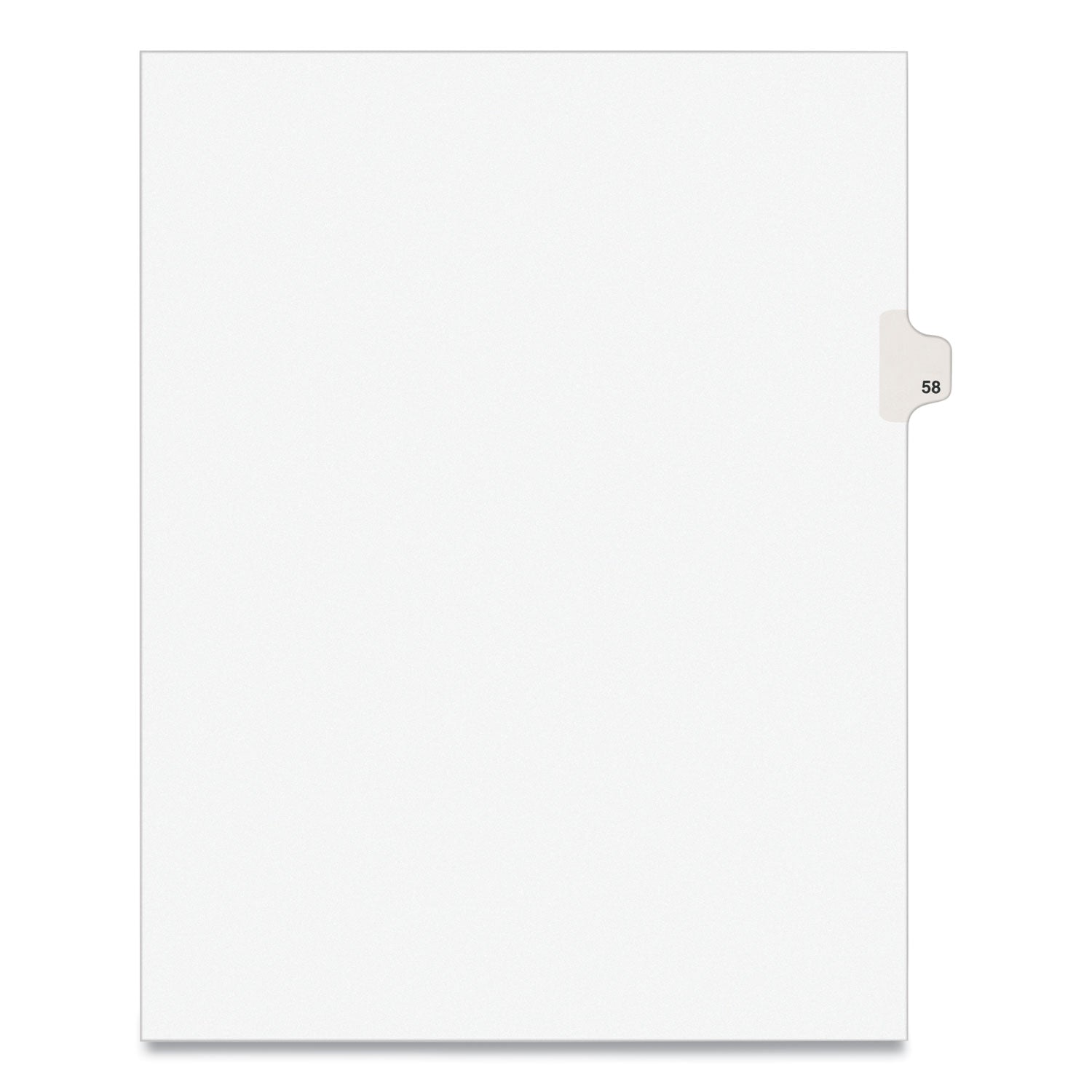 Preprinted Legal Exhibit Side Tab Index Dividers, Avery Style, 10-Tab, 58, 11 x 8.5, White, 25/Pack, (1058) - 