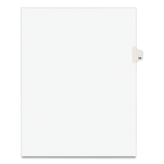 Preprinted Legal Exhibit Side Tab Index Dividers, Avery Style, 10-Tab, 58, 11 x 8.5, White, 25/Pack, (1058)