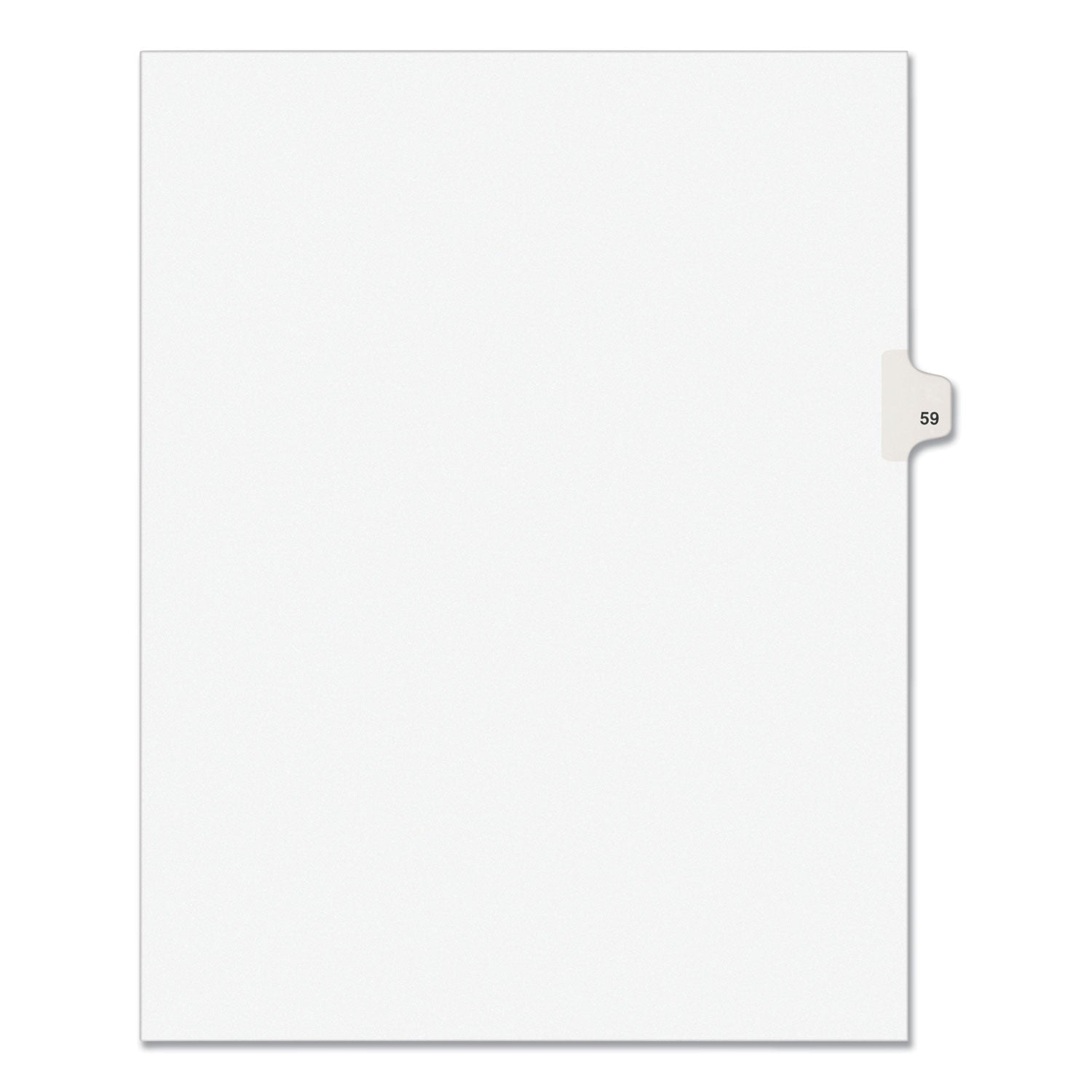 Preprinted Legal Exhibit Side Tab Index Dividers, Avery Style, 10-Tab, 59, 11 x 8.5, White, 25/Pack, (1059) - 