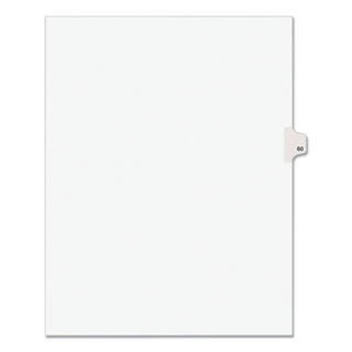 Preprinted Legal Exhibit Side Tab Index Dividers, Avery Style, 10-Tab, 60, 11 x 8.5, White, 25/Pack, (1060)