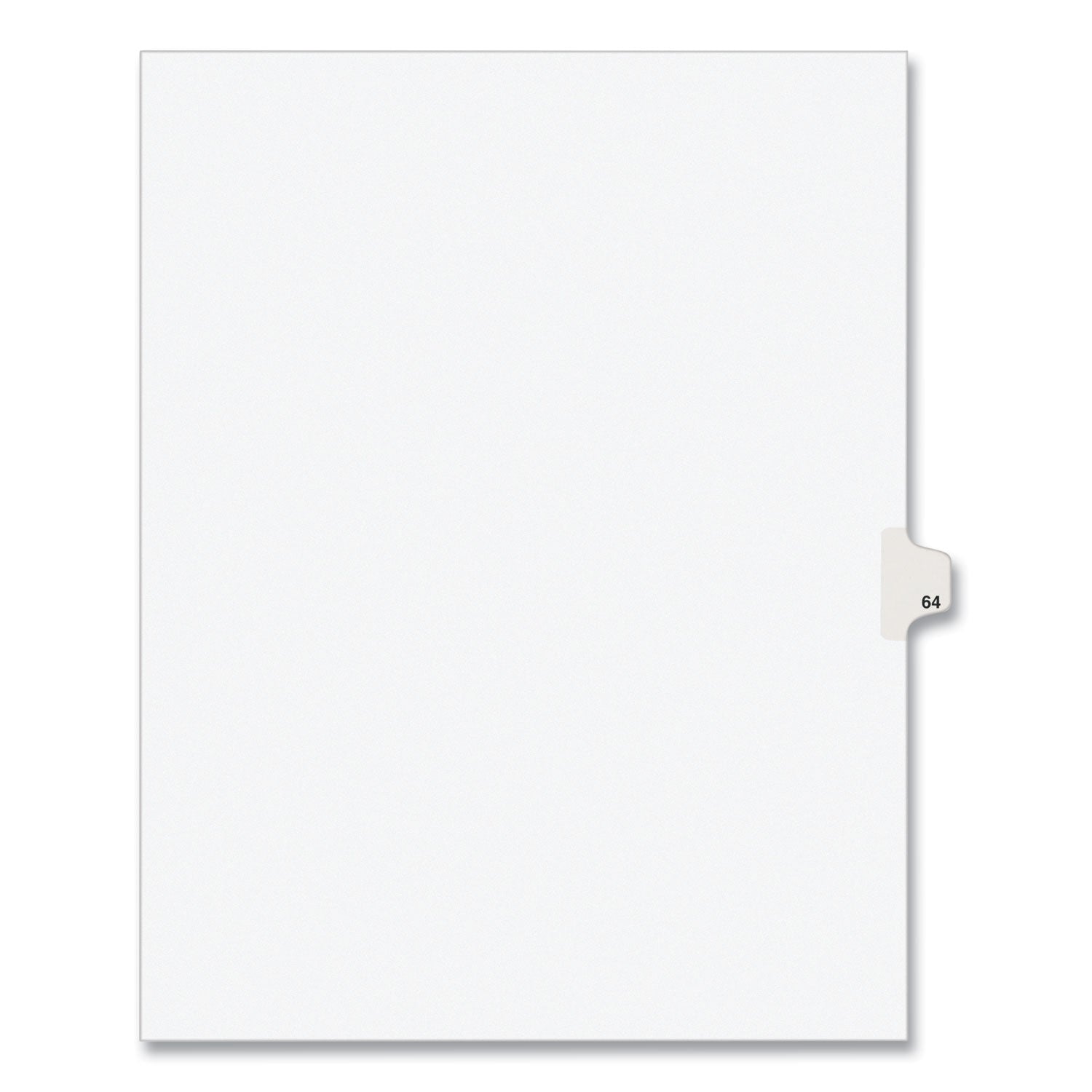 Preprinted Legal Exhibit Side Tab Index Dividers, Avery Style, 10-Tab, 64, 11 x 8.5, White, 25/Pack, (1064) - 