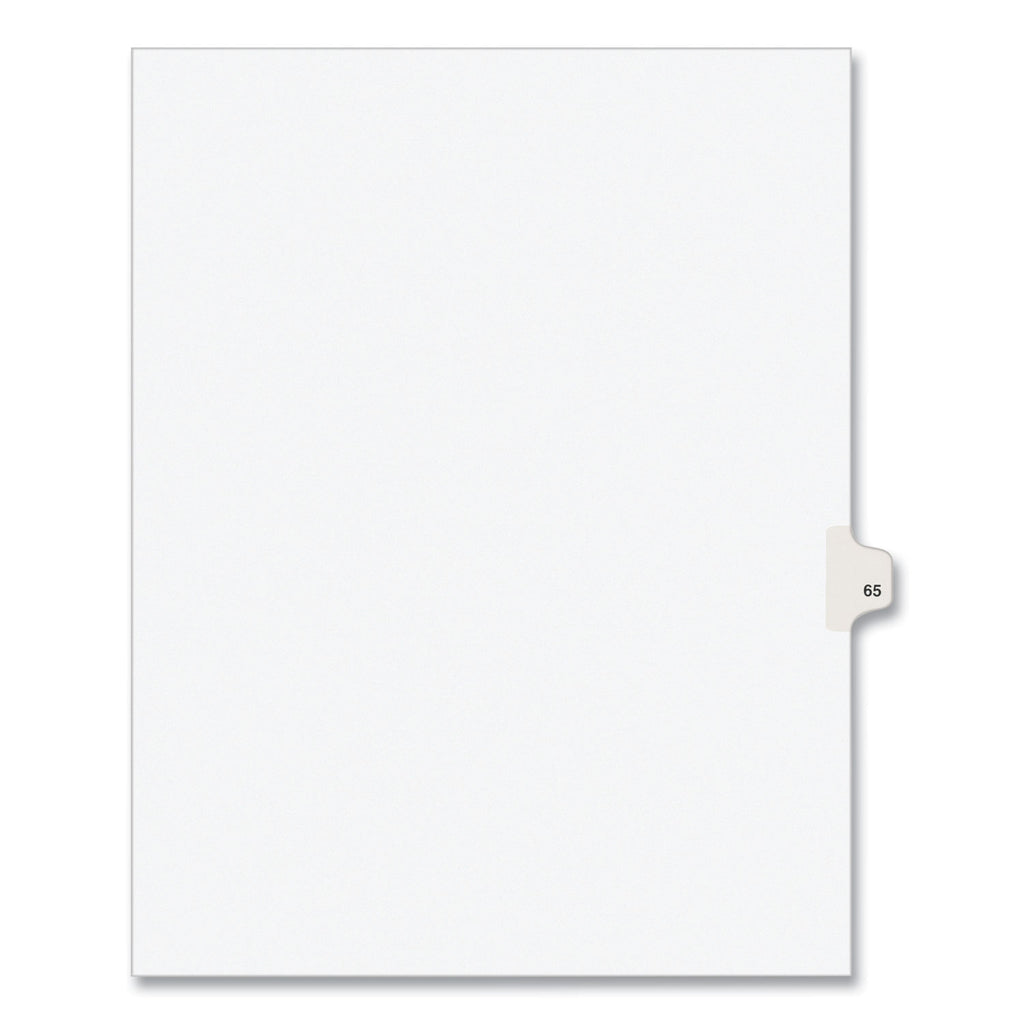 Preprinted Legal Exhibit Side Tab Index Dividers, Avery Style, 10-Tab, 65, 11 x 8.5, White, 25/Pack, (1065) - 