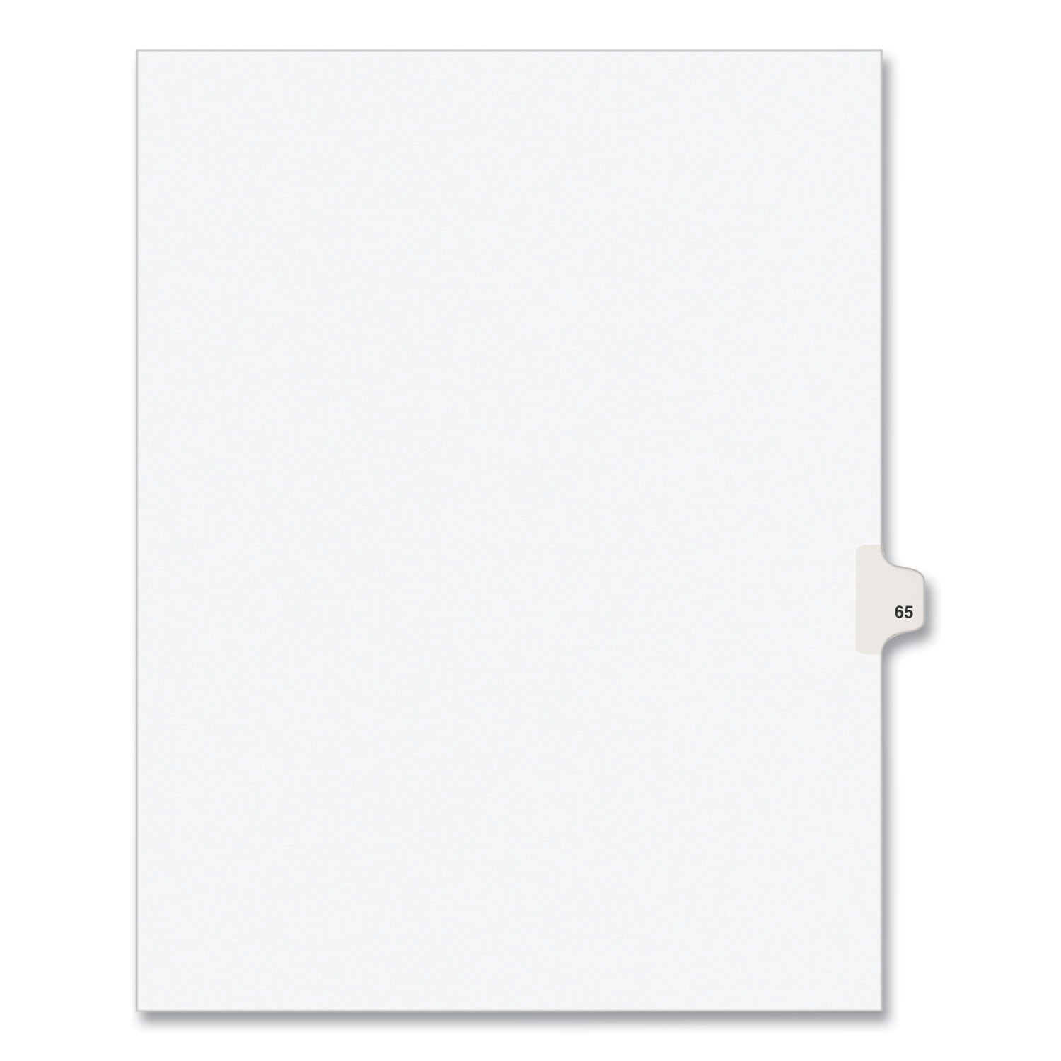 Preprinted Legal Exhibit Side Tab Index Dividers, Avery Style, 10-Tab, 65, 11 x 8.5, White, 25/Pack, (1065) - 