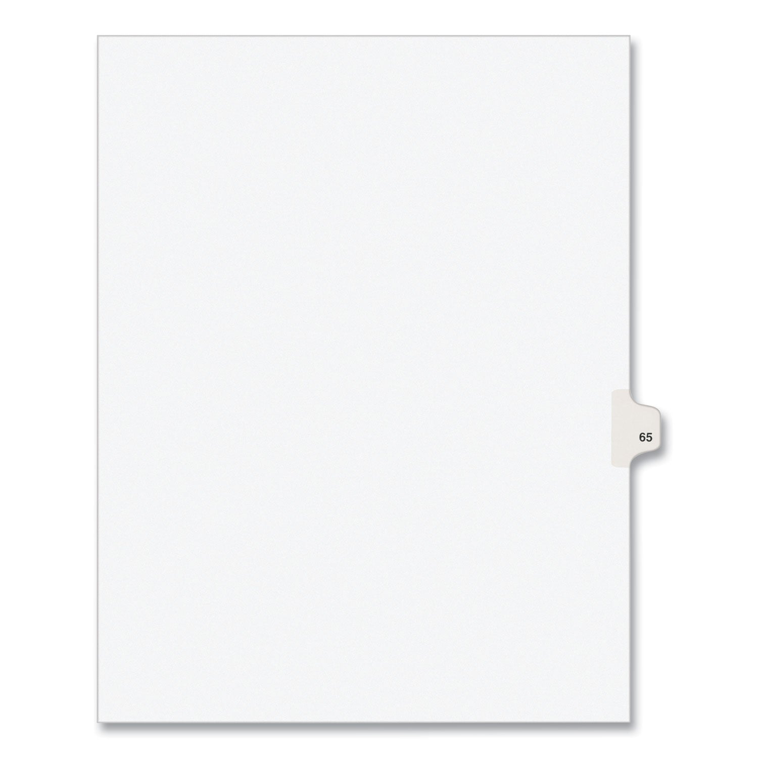Preprinted Legal Exhibit Side Tab Index Dividers, Avery Style, 10-Tab, 65, 11 x 8.5, White, 25/Pack, (1065) - 
