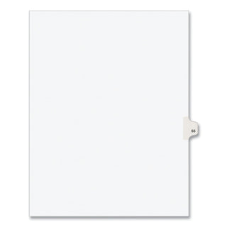Preprinted Legal Exhibit Side Tab Index Dividers, Avery Style, 10-Tab, 65, 11 x 8.5, White, 25/Pack, (1065) - 