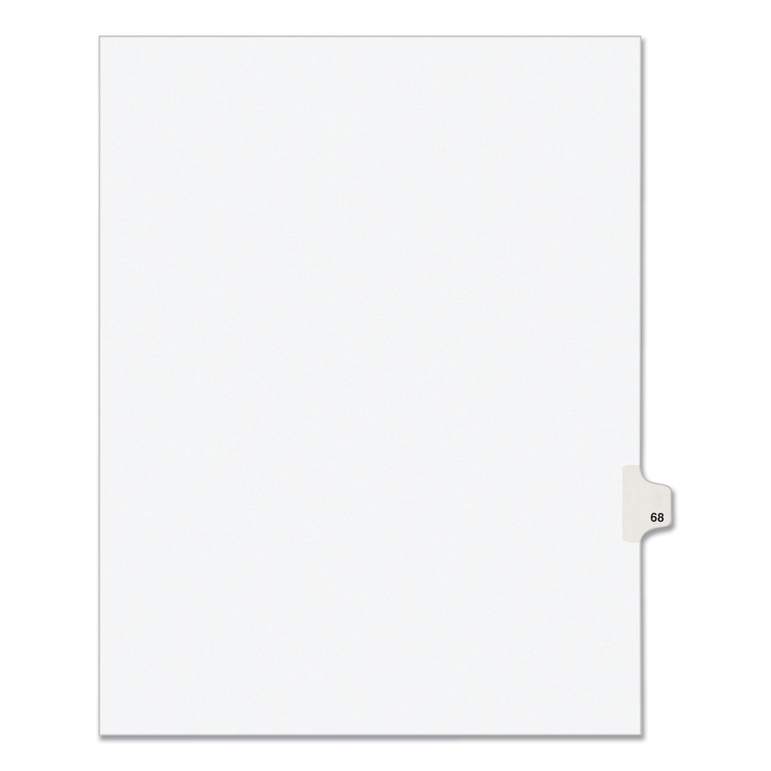 Preprinted Legal Exhibit Side Tab Index Dividers, Avery Style, 10-Tab, 68, 11 x 8.5, White, 25/Pack, (1068) - 