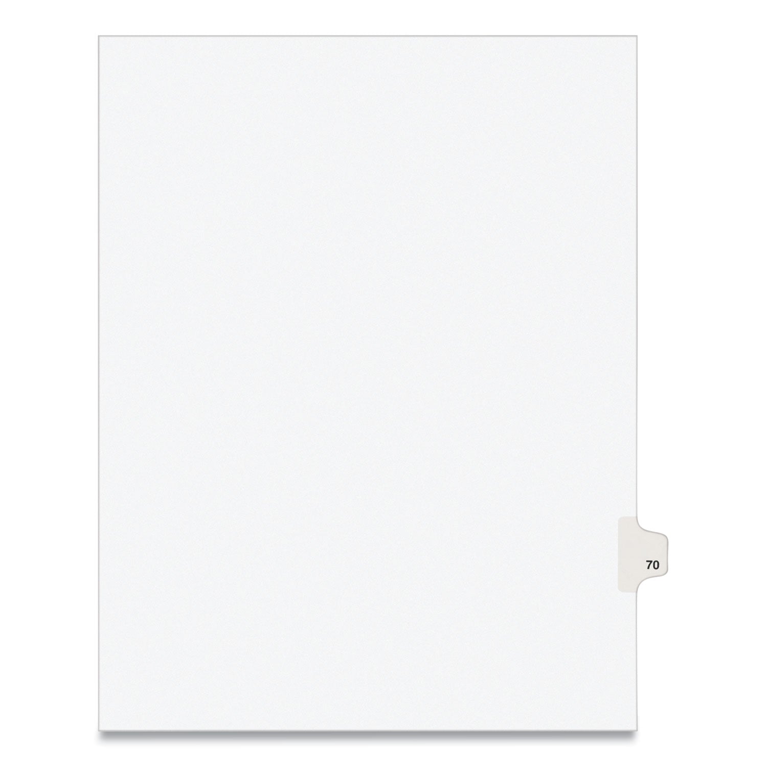 Preprinted Legal Exhibit Side Tab Index Dividers, Avery Style, 10-Tab, 70, 11 x 8.5, White, 25/Pack, (1070) - 