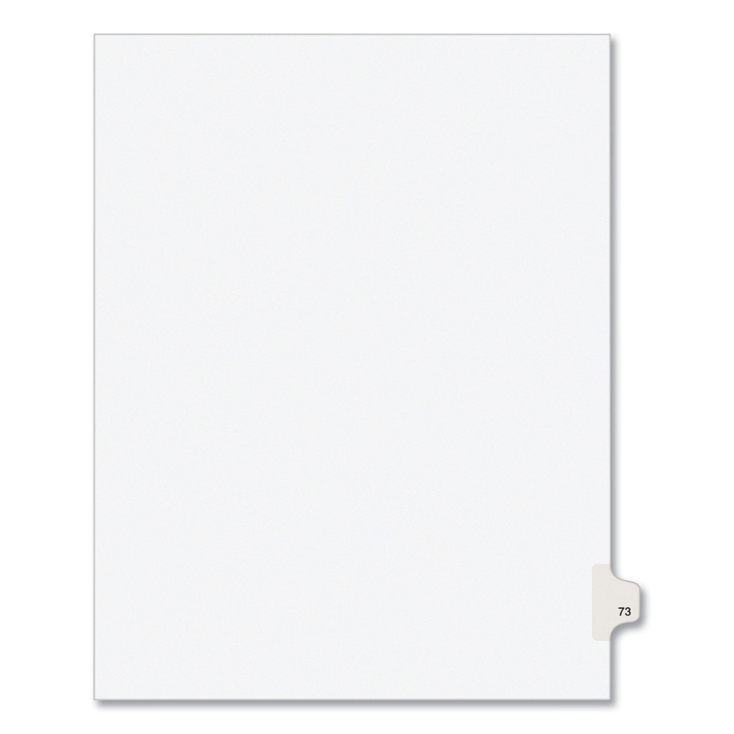 Preprinted Legal Exhibit Side Tab Index Dividers, Avery Style, 10-Tab, 73, 11 x 8.5, White, 25/Pack, (1073) - 