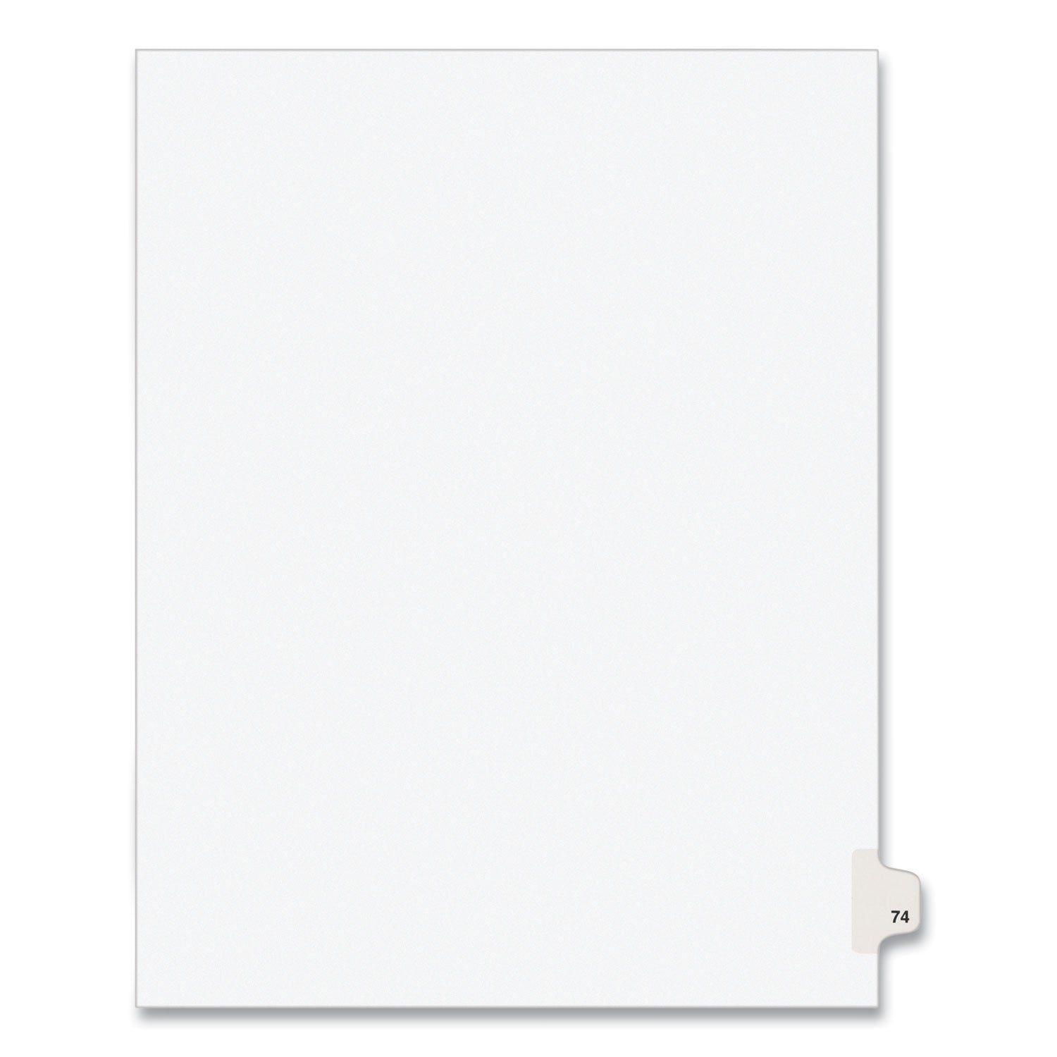 Preprinted Legal Exhibit Side Tab Index Dividers, Avery Style, 10-Tab, 74, 11 x 8.5, White, 25/Pack, (1074) - 