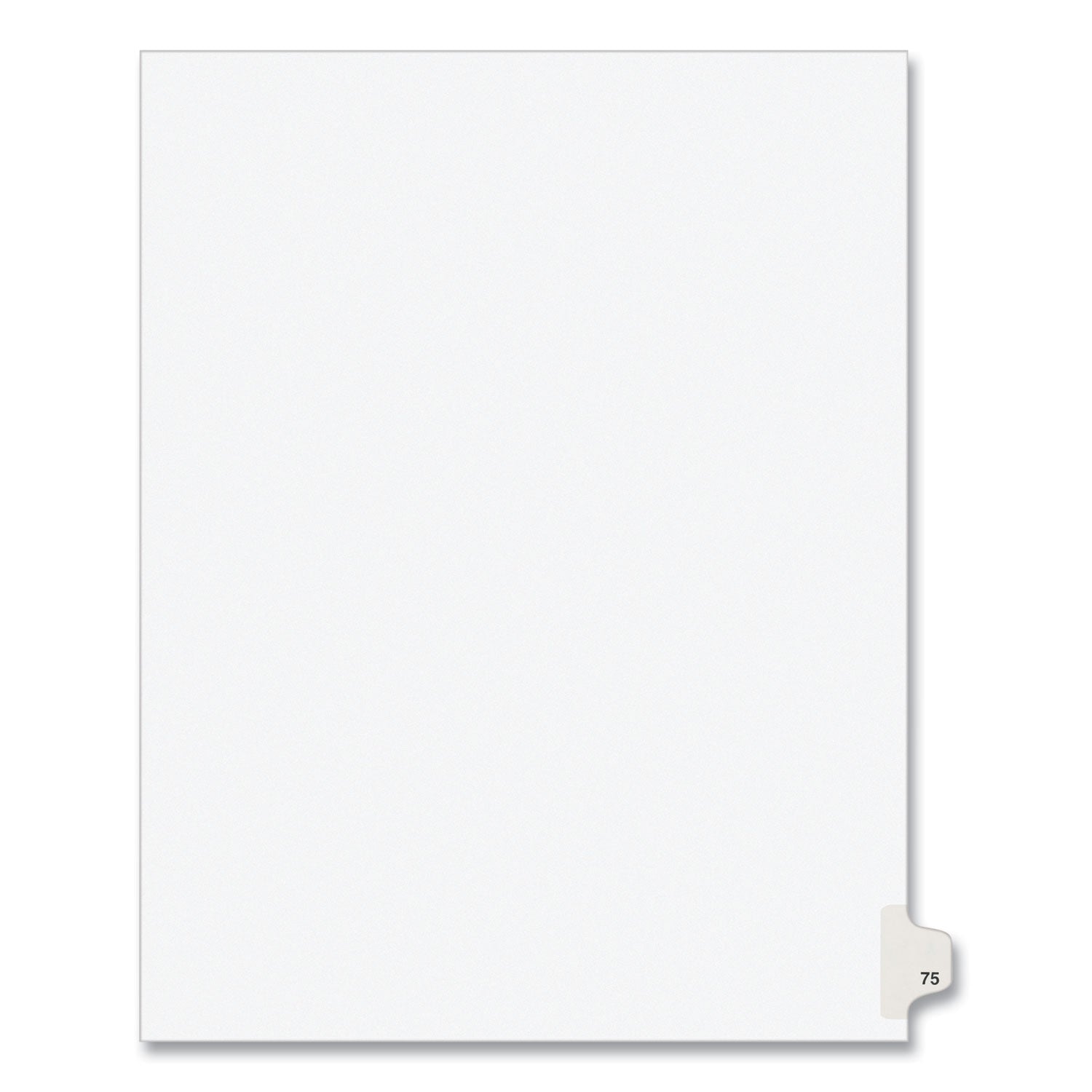 Preprinted Legal Exhibit Side Tab Index Dividers, Avery Style, 10-Tab, 75, 11 x 8.5, White, 25/Pack, (1075) - 