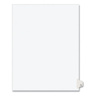 Preprinted Legal Exhibit Side Tab Index Dividers, Avery Style, 10-Tab, 75, 11 x 8.5, White, 25/Pack, (1075) - 
