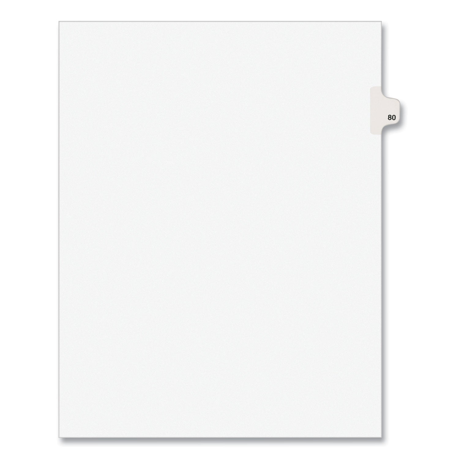 Preprinted Legal Exhibit Side Tab Index Dividers, Avery Style, 10-Tab, 80, 11 x 8.5, White, 25/Pack, (1080) - 