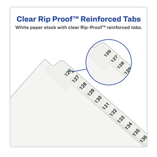Preprinted Legal Exhibit Side Tab Index Dividers, Avery Style, 25-Tab, 1 to 25, 14 x 8.5, White, 1 Set, (1430) - 