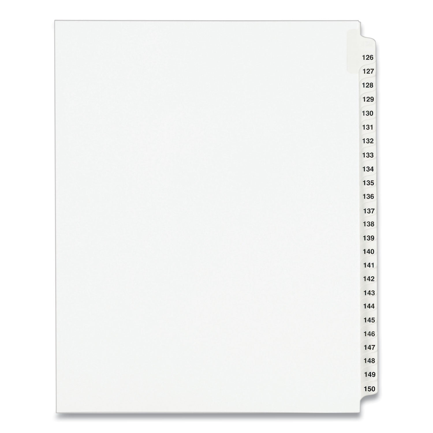 Preprinted Legal Exhibit Side Tab Index Dividers, Avery Style, 25-Tab, 126 to 150, 11 x 8.5, White, 1 Set, (1335) - 
