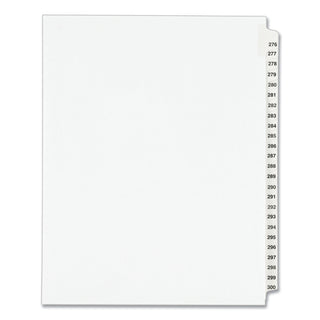 Preprinted Legal Exhibit Side Tab Index Dividers, Avery Style, 25-Tab, 276 to 300, 11 x 8.5, White, 1 Set, (1341) - 