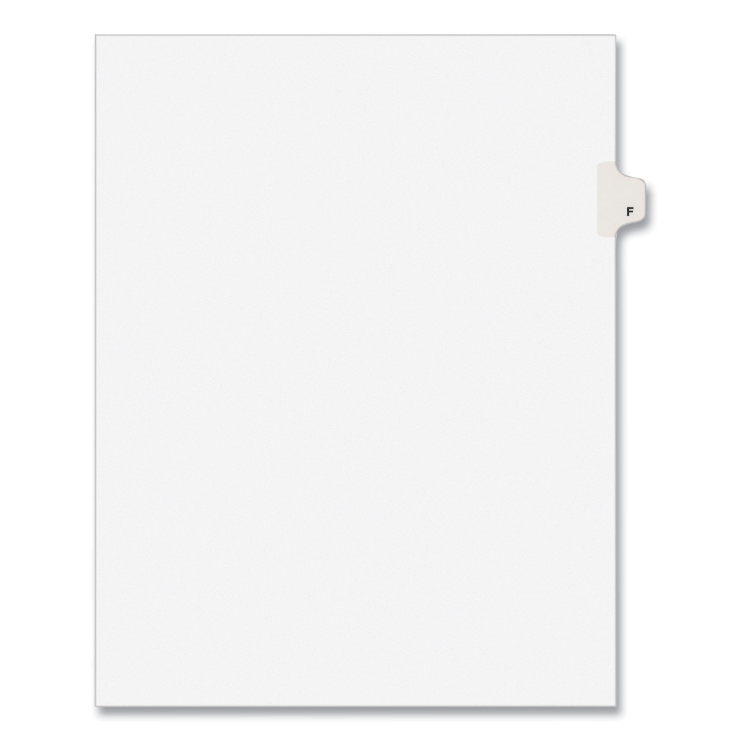 Preprinted Legal Exhibit Side Tab Index Dividers, Avery Style, 26-Tab, F, 11 x 8.5, White, 25/Pack, (1406) - 
