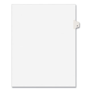 Preprinted Legal Exhibit Side Tab Index Dividers, Avery Style, 26-Tab, F, 11 x 8.5, White, 25/Pack, (1406)