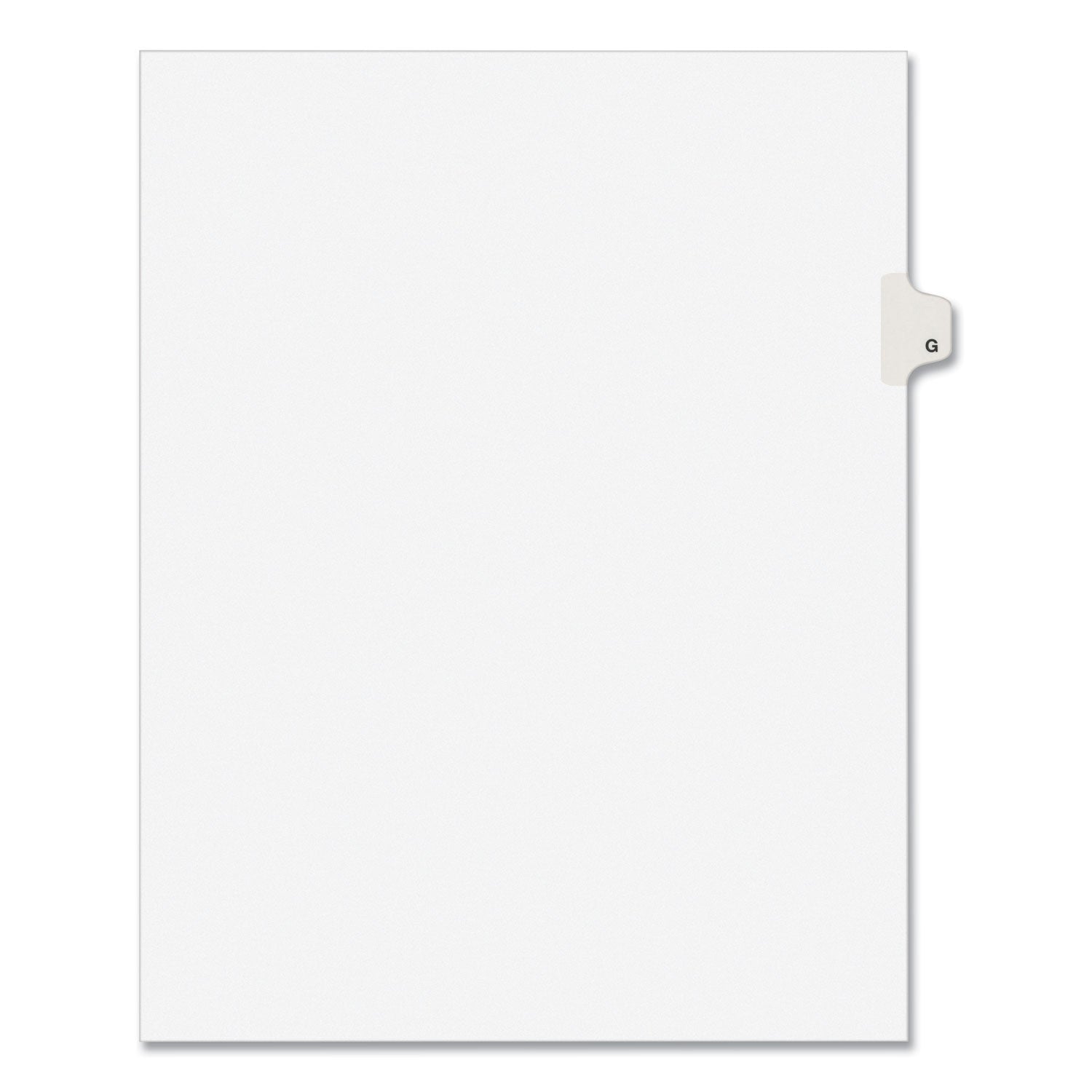 Preprinted Legal Exhibit Side Tab Index Dividers, Avery Style, 26-Tab, G, 11 x 8.5, White, 25/Set, (1407) - 