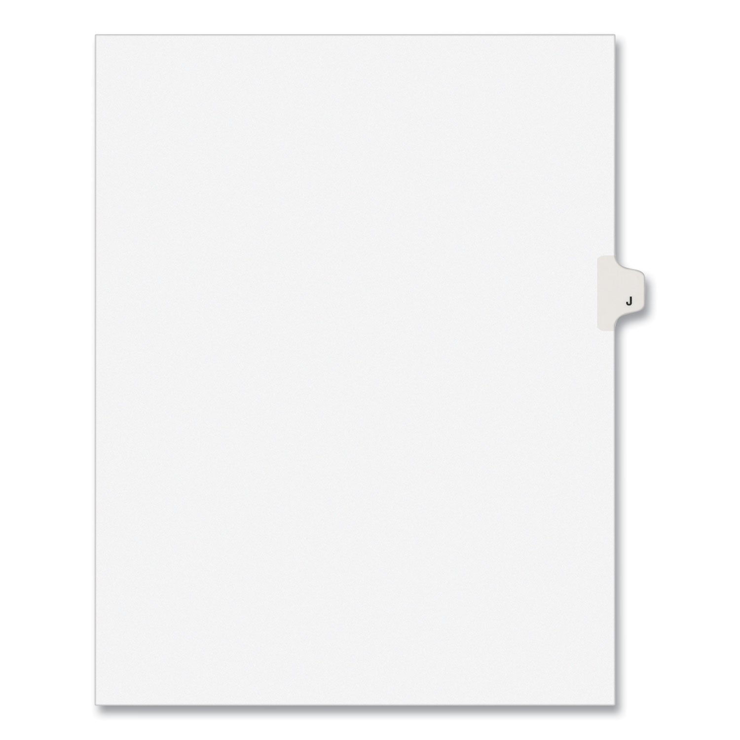 Preprinted Legal Exhibit Side Tab Index Dividers, Avery Style, 26-Tab, J, 11 x 8.5, White, 25/Pack, (1410) - 