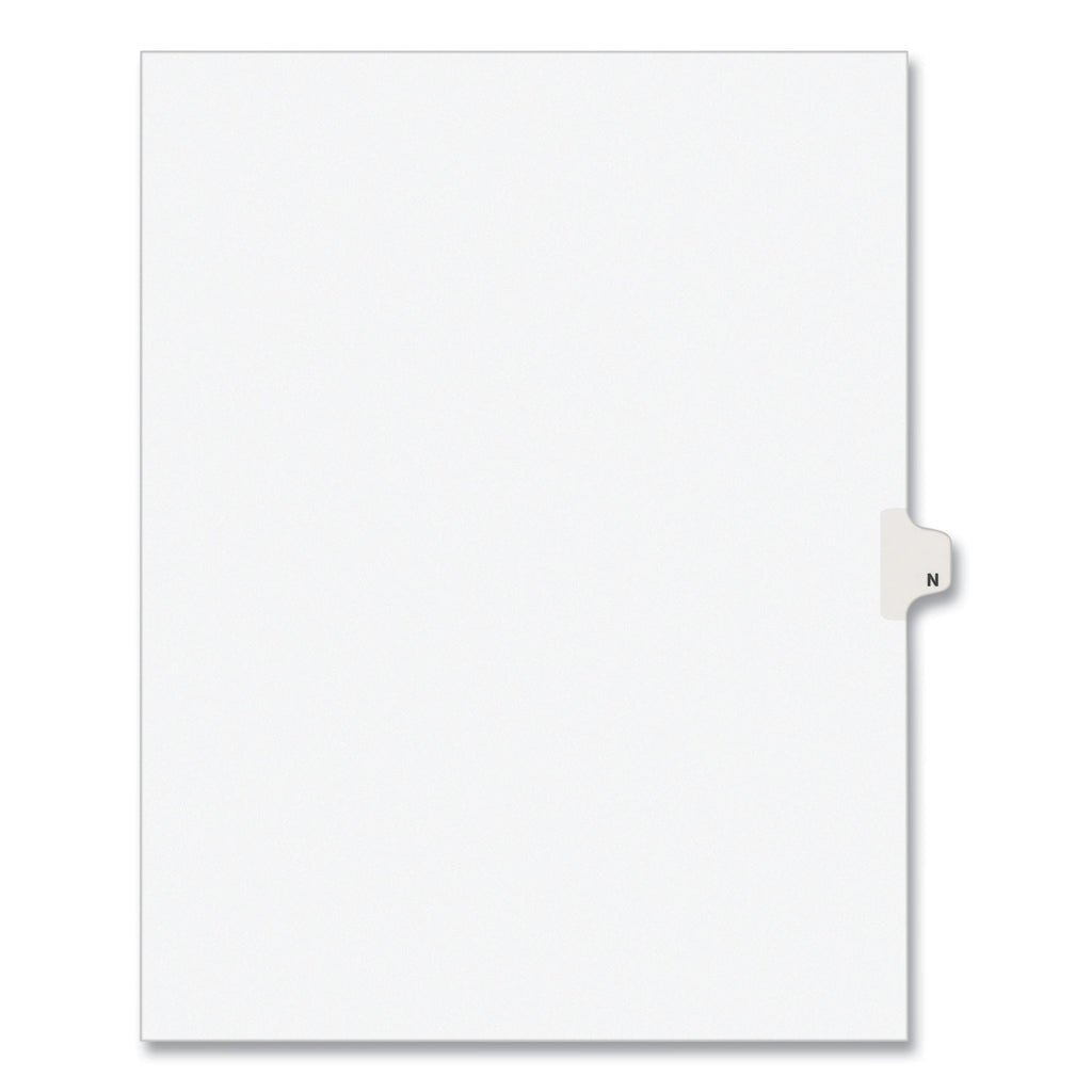 Preprinted Legal Exhibit Side Tab Index Dividers, Avery Style, 26-Tab, N, 11 x 8.5, White, 25/Pack, (1414) - 