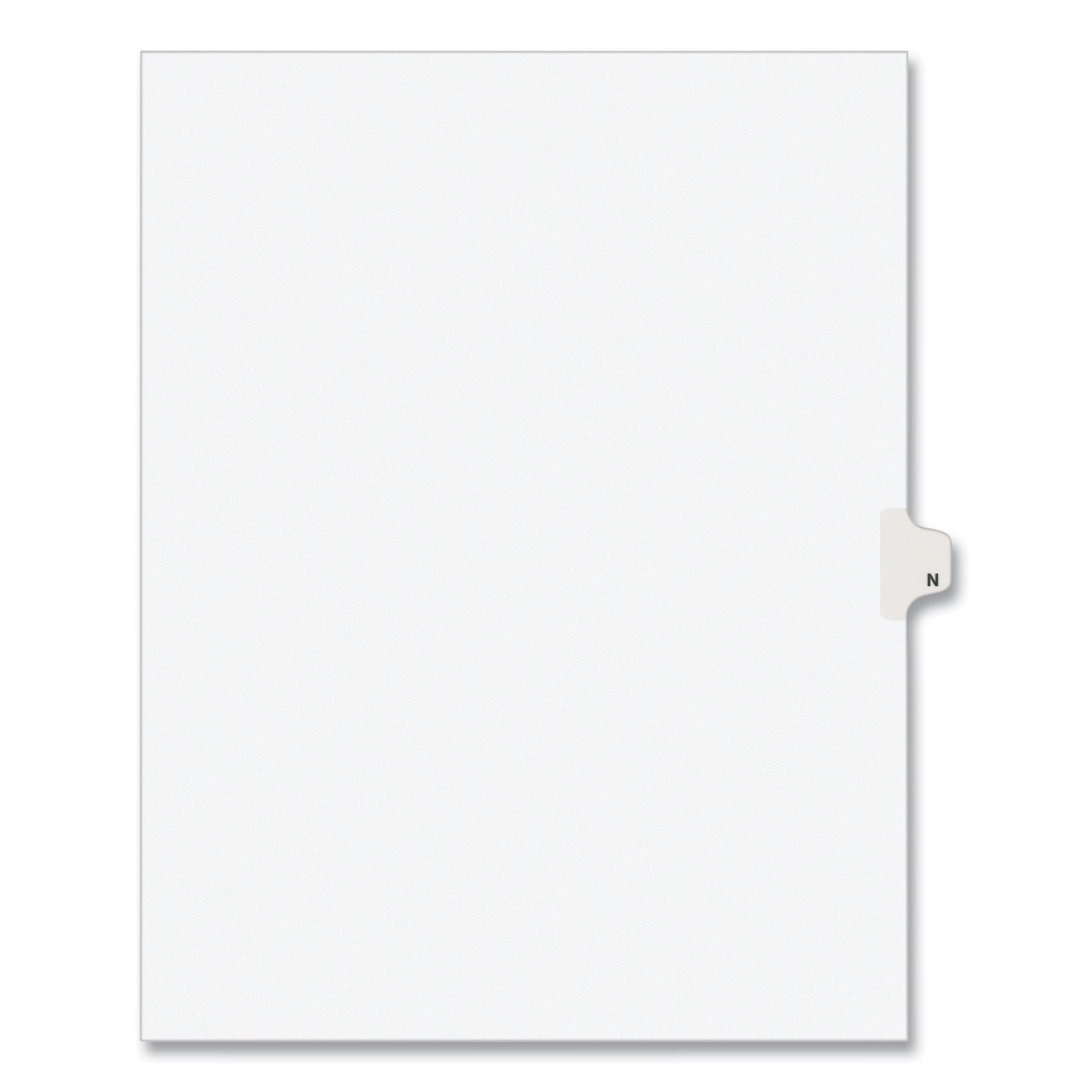 Preprinted Legal Exhibit Side Tab Index Dividers, Avery Style, 26-Tab, N, 11 x 8.5, White, 25/Pack, (1414) - 