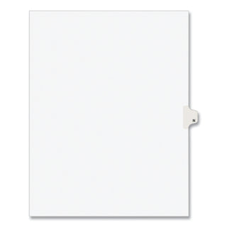Preprinted Legal Exhibit Side Tab Index Dividers, Avery Style, 26-Tab, N, 11 x 8.5, White, 25/Pack, (1414) - 