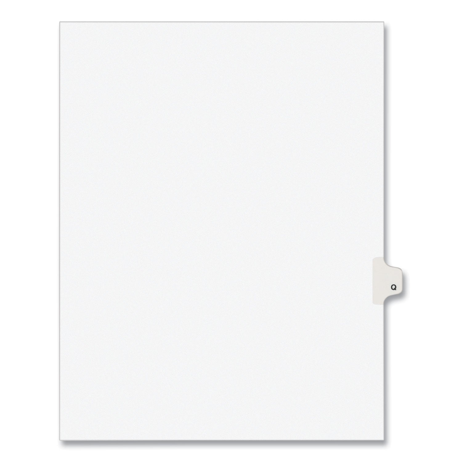Preprinted Legal Exhibit Side Tab Index Dividers, Avery Style, 26-Tab, Q, 11 x 8.5, White, 25/Pack, (1417) - 