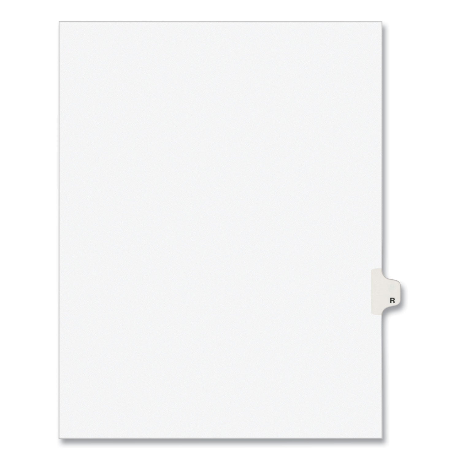 Preprinted Legal Exhibit Side Tab Index Dividers, Avery Style, 26-Tab, R, 11 x 8.5, White, 25/Pack, (1418) - 
