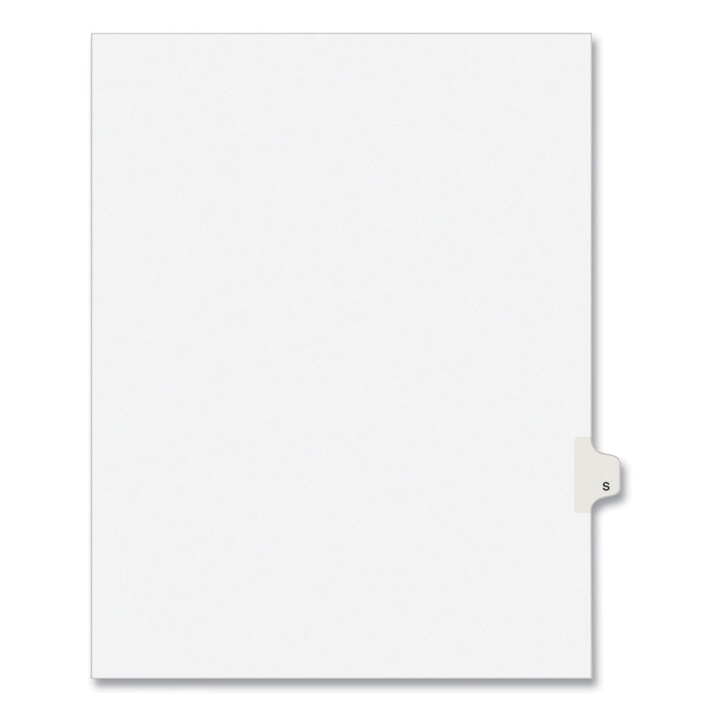 Preprinted Legal Exhibit Side Tab Index Dividers, Avery Style, 26-Tab, S, 11 x 8.5, White, 25/Pack, (1419) - 