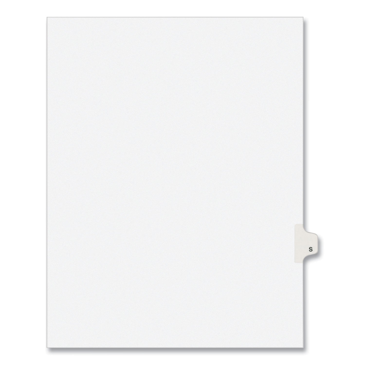 Preprinted Legal Exhibit Side Tab Index Dividers, Avery Style, 26-Tab, S, 11 x 8.5, White, 25/Pack, (1419) - 